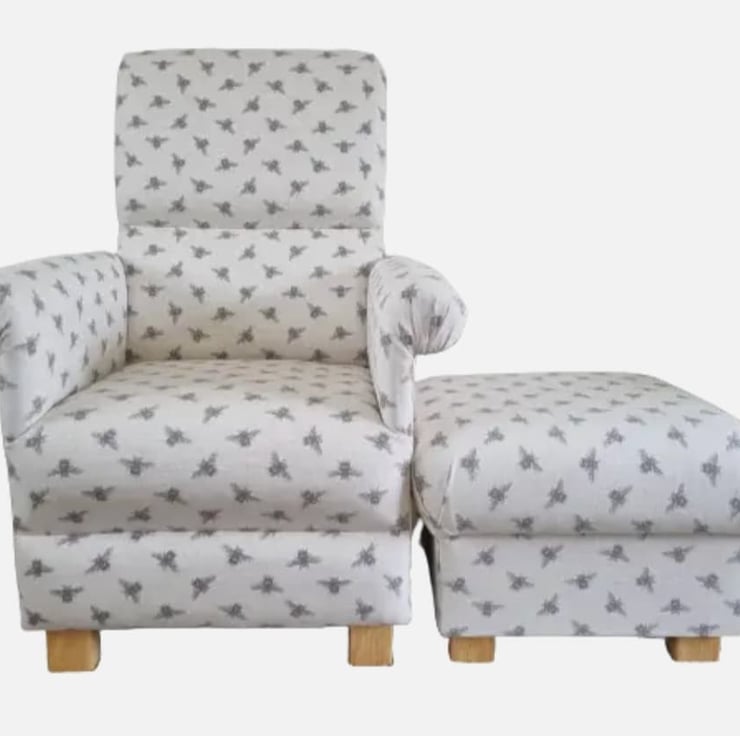 Small armchair with footstool sales