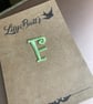Embroidered Letter F Iron on Patch 3.5 cm x 2.5 cm Lime Green - Image 3