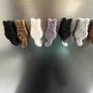 Handmade needle felted cat silhouette fridge magnet