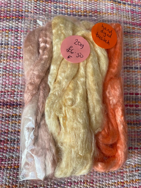 Hand Dyed Tussah Silk - 20g