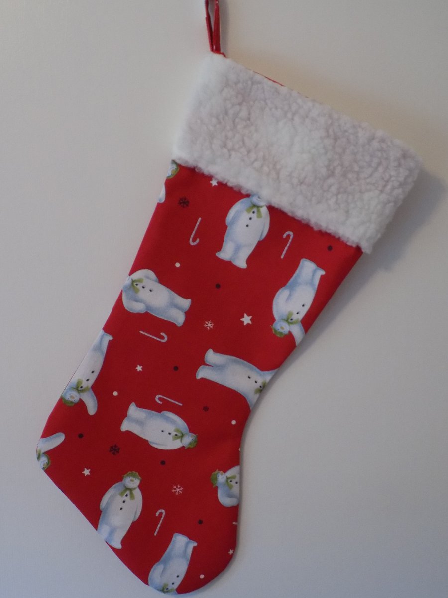 Luxury Snowman Christmas Stocking