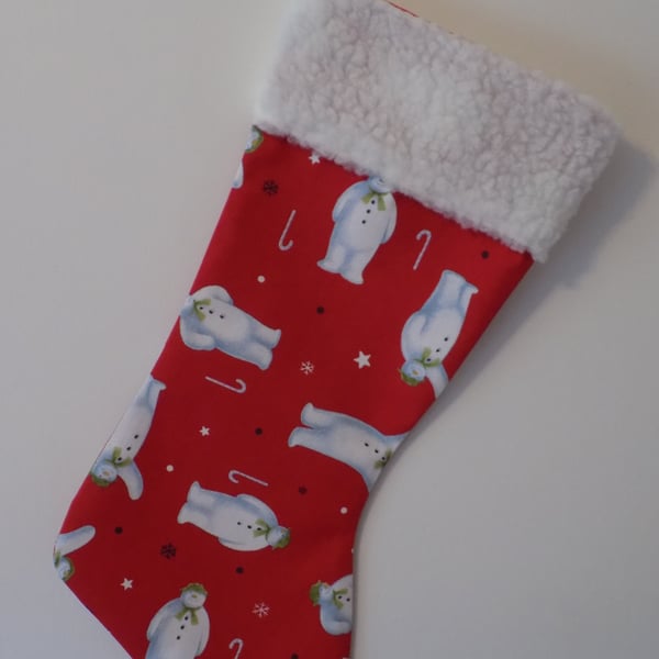 Luxury Snowman Christmas Stocking