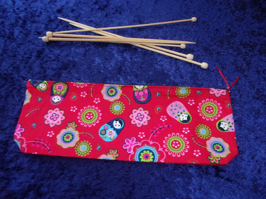 Russian Dolls Knitting Needle Case - needles not included