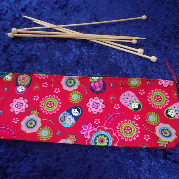 Russian Dolls Knitting Needle Case - needles not included