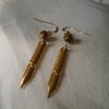 Steampunk Golden Pen Nib Earrings