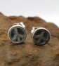 Summer Seconds Recycled Sterling Silver Peace Sign Stud Earrings, Handmade UK - Image 5