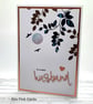 Husband Birthday Card - leaves, branches, heart, copper, navy, birthday message - Image 3