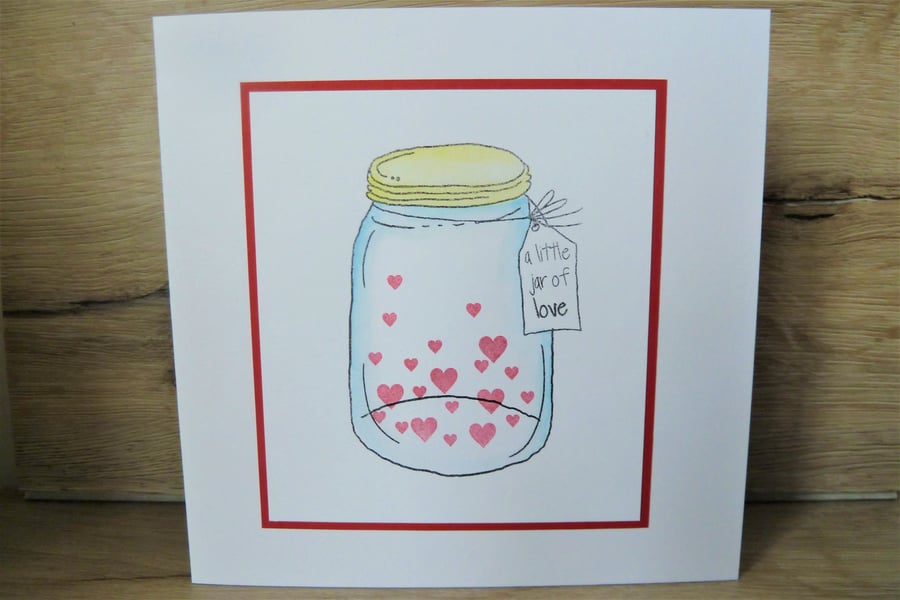little jar of love handmade card