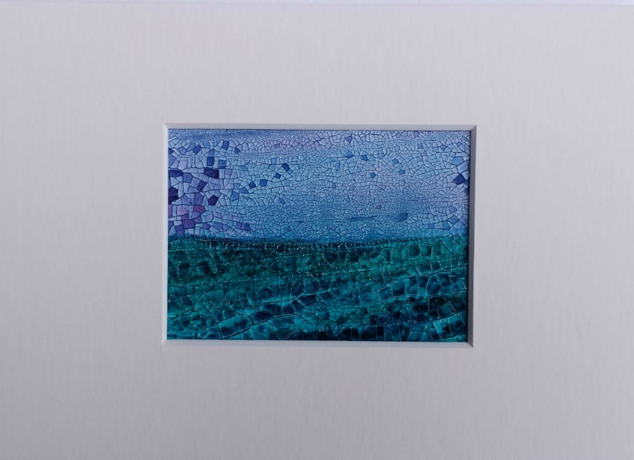  Seascape Fragment, an original abstract ACEO painting
