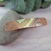 Hair Barrette, Copper Hair Clip with Geometric Shapes