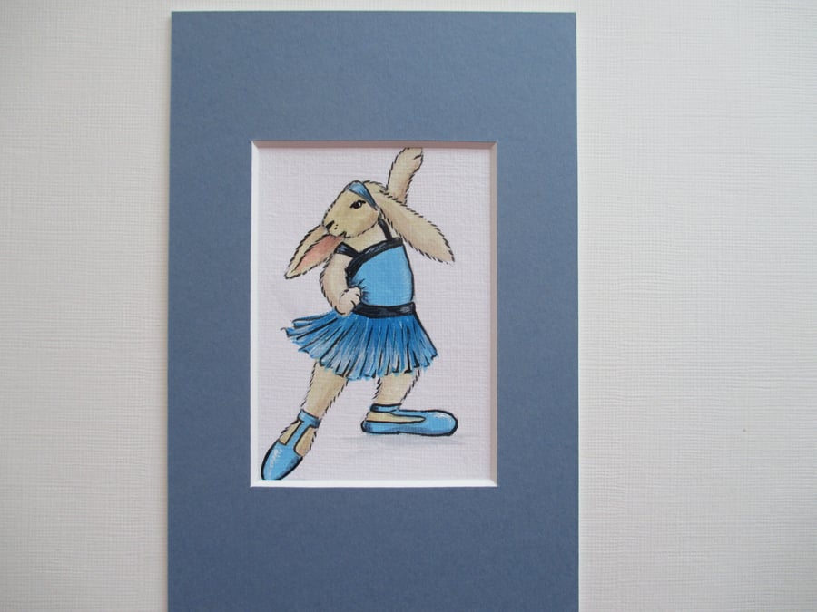 SALE Dancing Bunny Rabbit ACEO SFA Picture Painting Original Charleston Dance