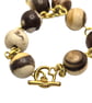 Cappucino agate rosary link beaded bracelet  - Image 3