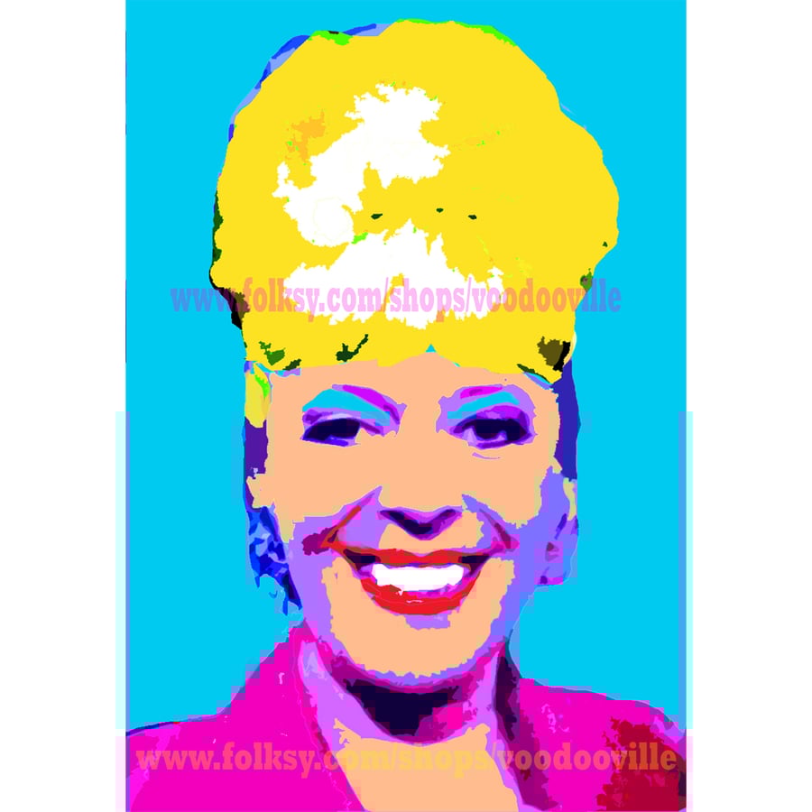 Bet Lynch Coronation Street Warhol style pop art 11 x 8 inches