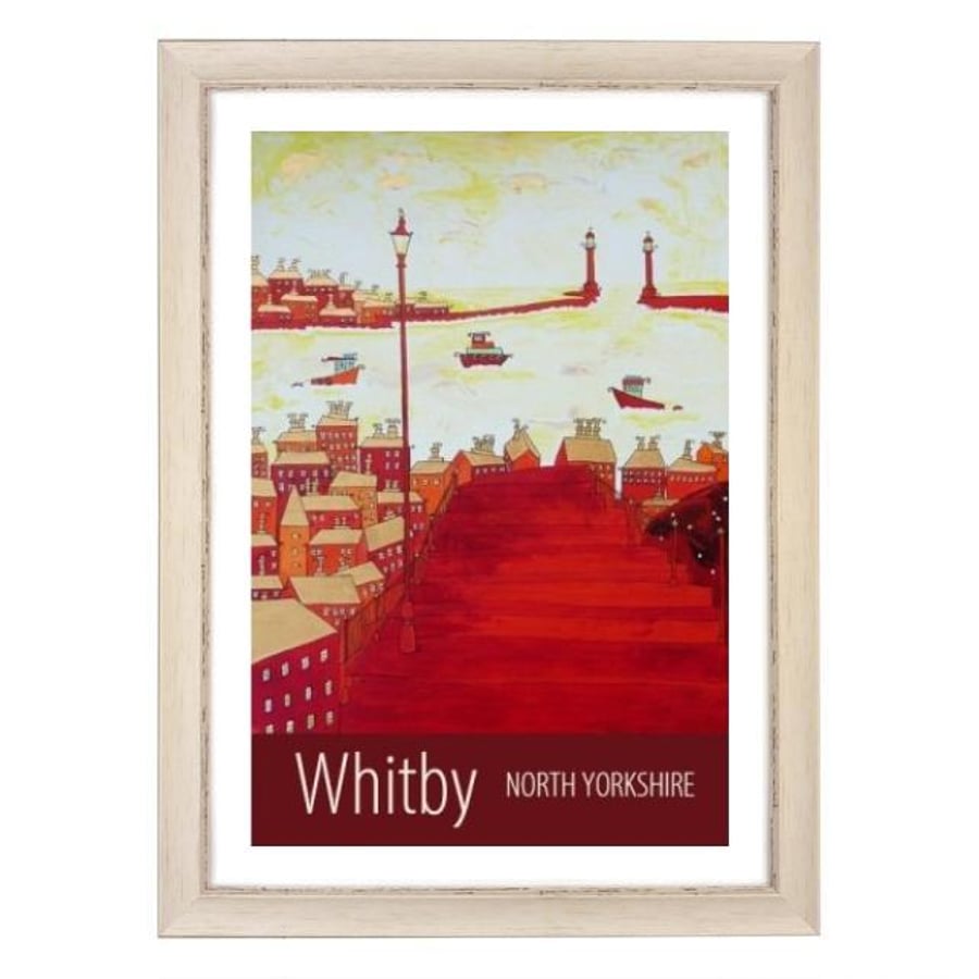 Whitby print - white frame