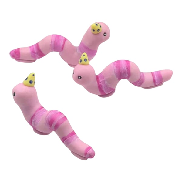Birthday Worm Figurine Polymer Clay Birthday Present Pencil Or Brush Rest 