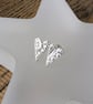 Handmade Fine Silver Textured Little Heart Stud Earrings - Image 1