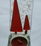 Snowy trees fused glass tealight holder - Image 5