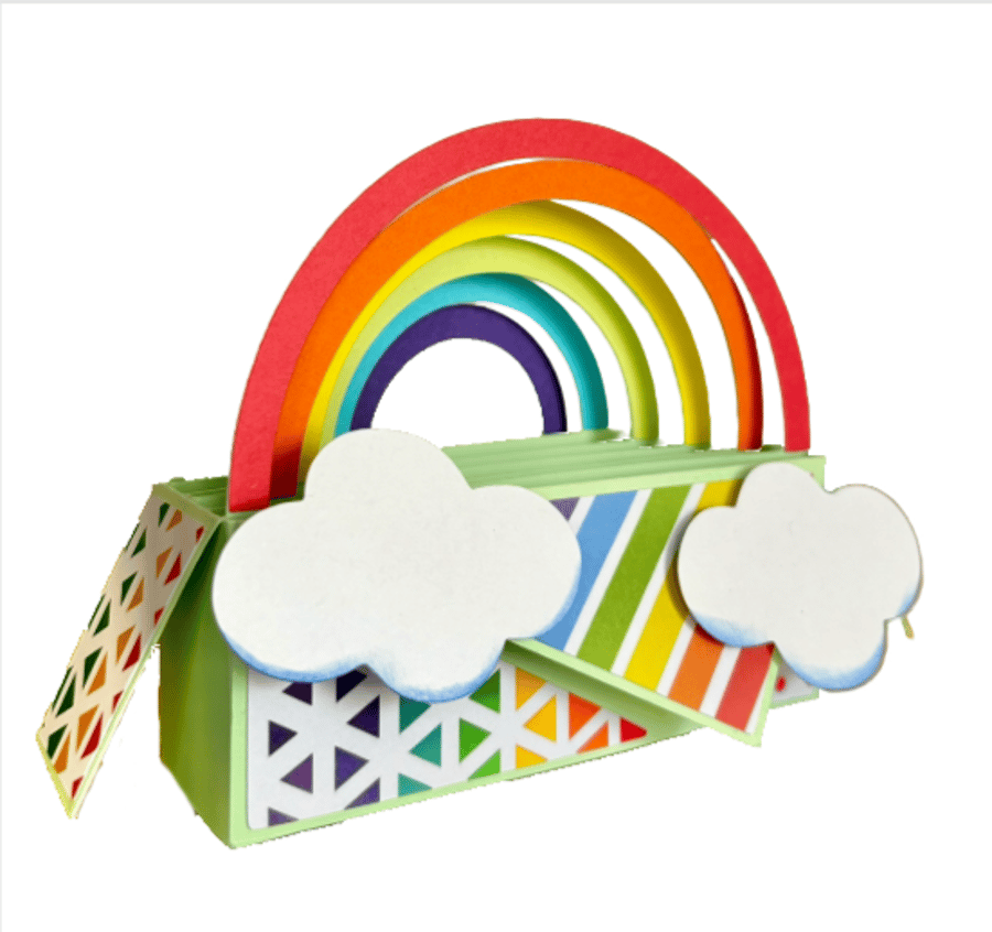 Perfectly Imperfect - 3D Rainbow Pop Up Box Card, Kids Birthday Card