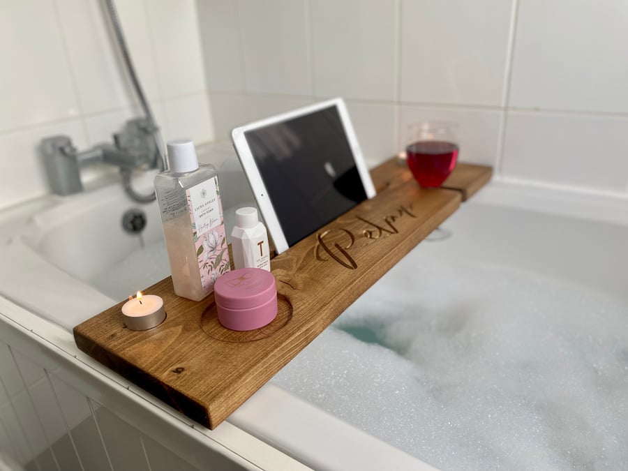 Luxury Wooden Bath Board with Relax Engraving