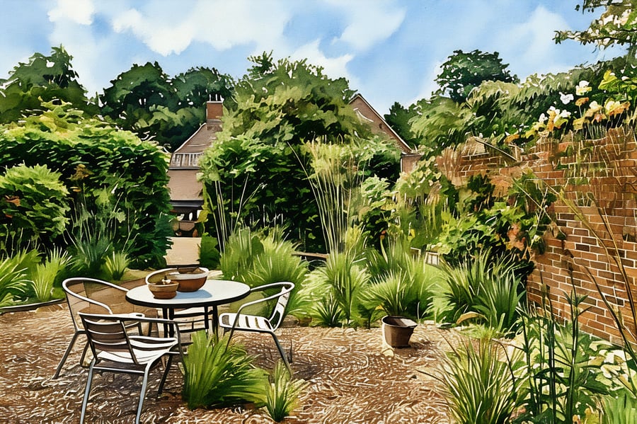 A4 Print Of Walled Garden Norfolk 