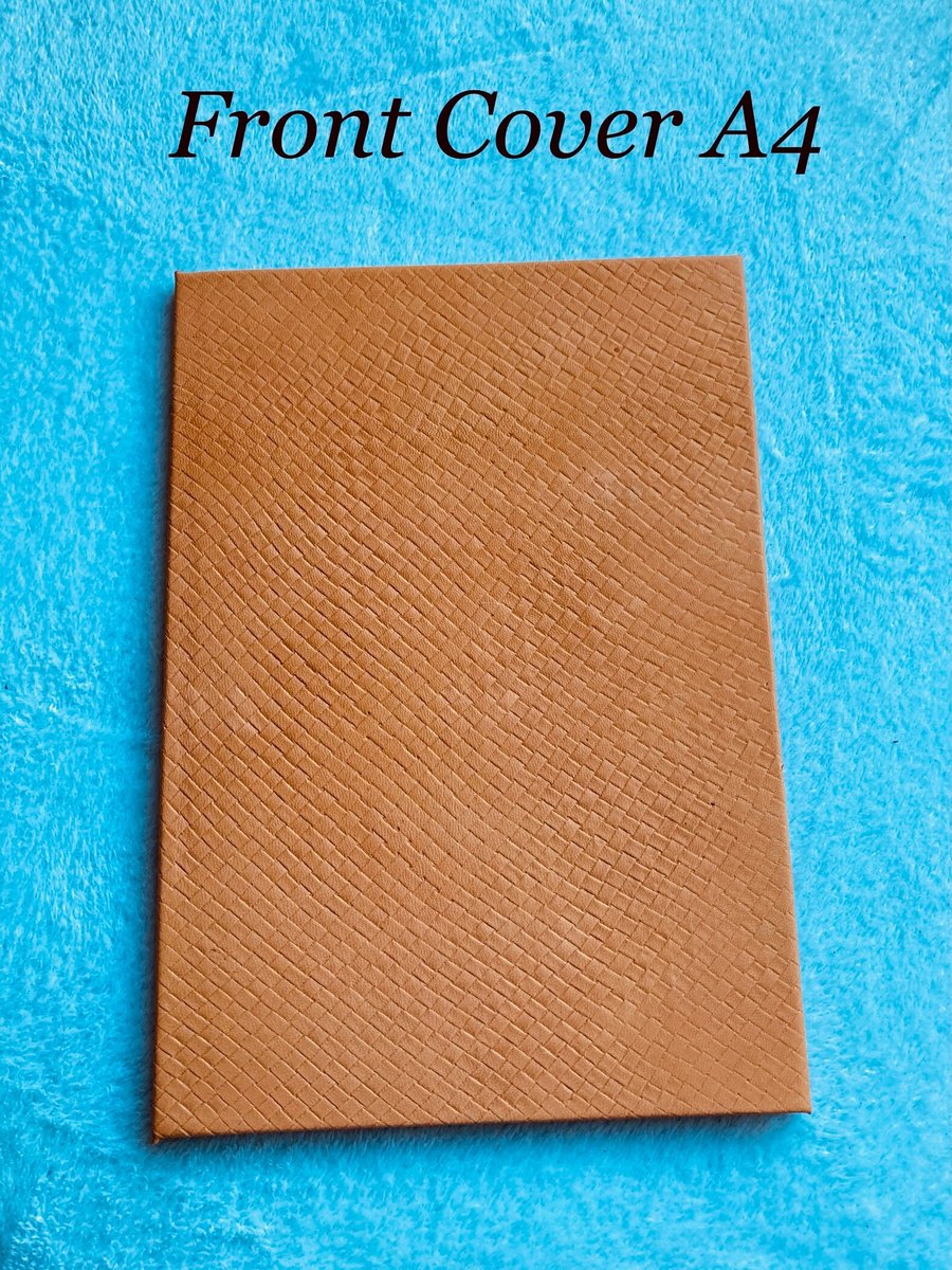 A4:  Peachy-Orange Coloured Leatherbound Lined Notebook - FREE UK SHIPPING