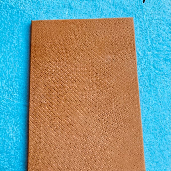A4:  Peachy-Orange Coloured Leatherbound Lined Notebook - Journal