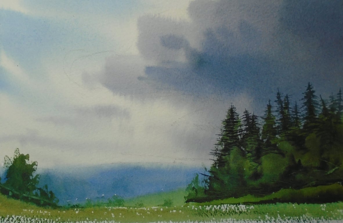 Skelton - En plein air No.3 2022 (PURE ORIGINAL WATERCOLOUR Mounted 12" x 10")