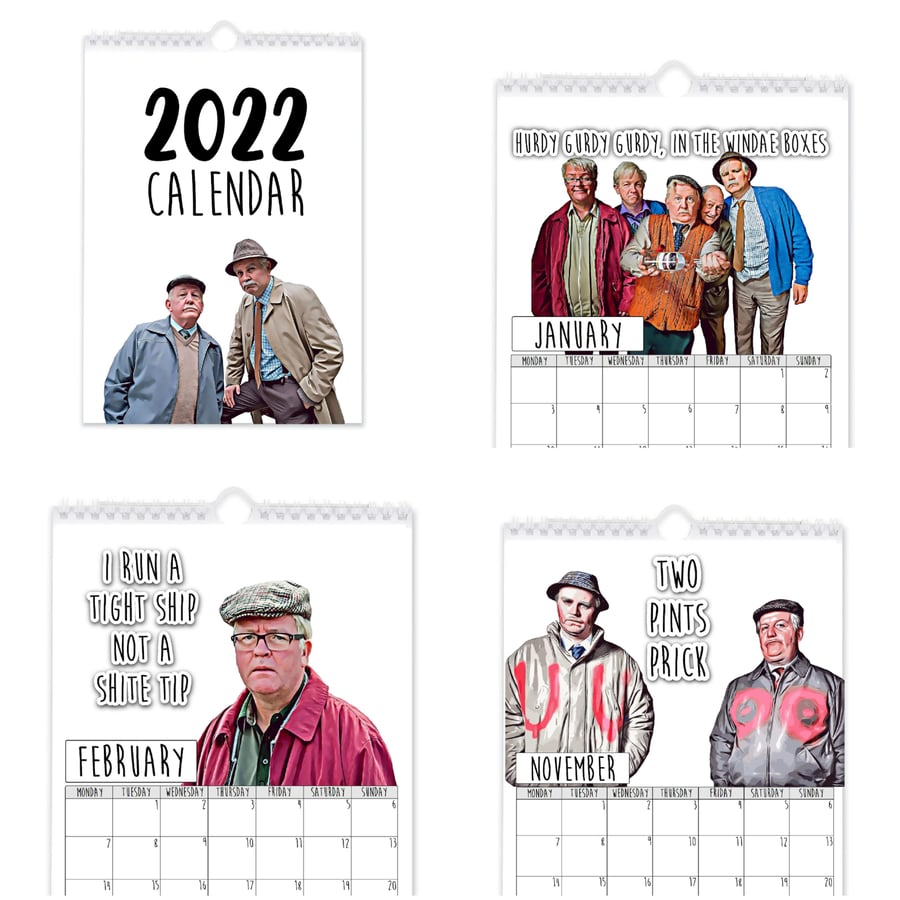 2022 still game Calendar with Quotes A4 Wall Ca... Folksy