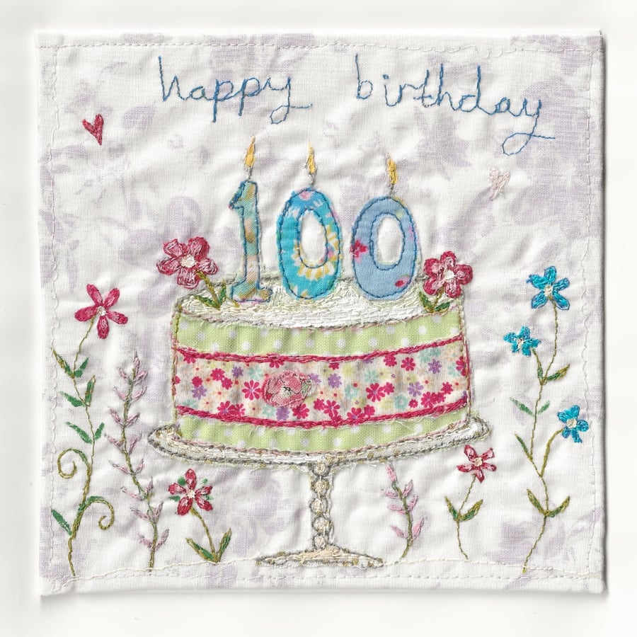 Bespoke embroidered fabric card