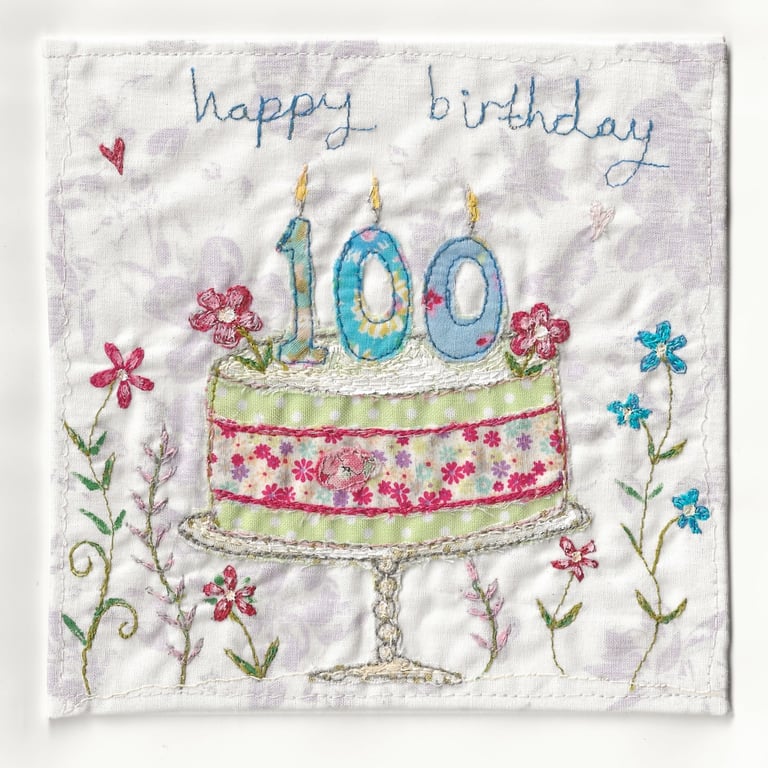 Bespoke embroidered fabric card