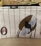 Black Cat Print Fabric Quilted Midi Purse - Image 2