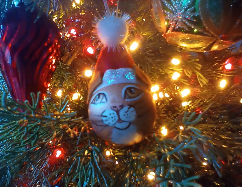 Cat Christmas Tree Bauble Xmas Decoration