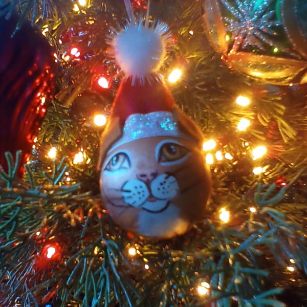 Cat Christmas Tree Bauble Xmas Decoration