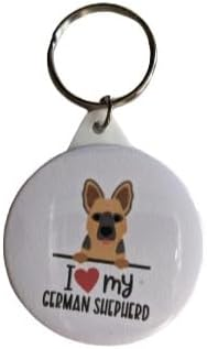 I Love My German Shepherd Dog Keyring 