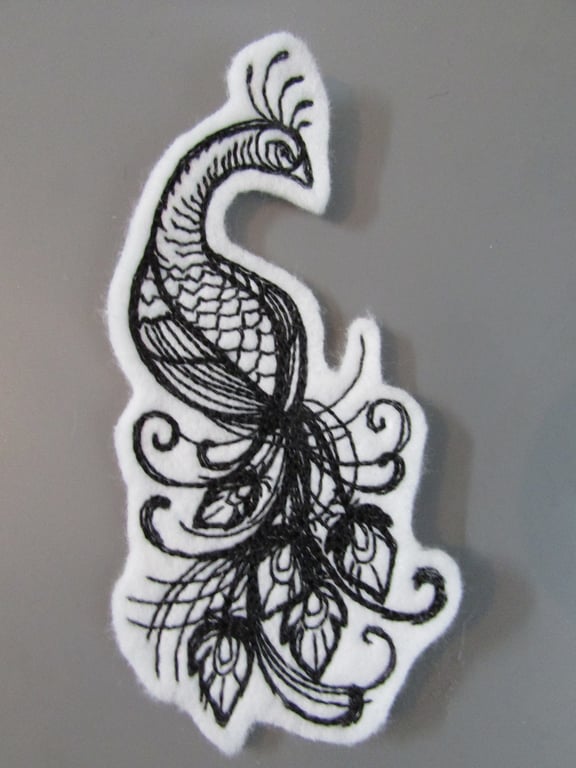 Peacock Embroidered Sew on Applique Patch