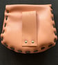 Peach Coloured Leather Medieval Style Pouch with Celtic Knot Closure - Image 6