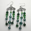Jade and Crystal Chandelier Earrings - UK Free Post