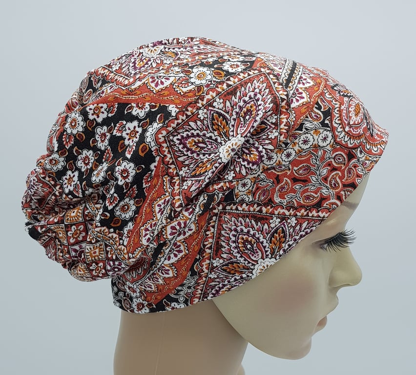Chemo head wear, viscose jersey beanie, alopecia hair loss beanie hat
