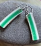 Gorgeous green vintage ceramic teacup into earrings - Image 2