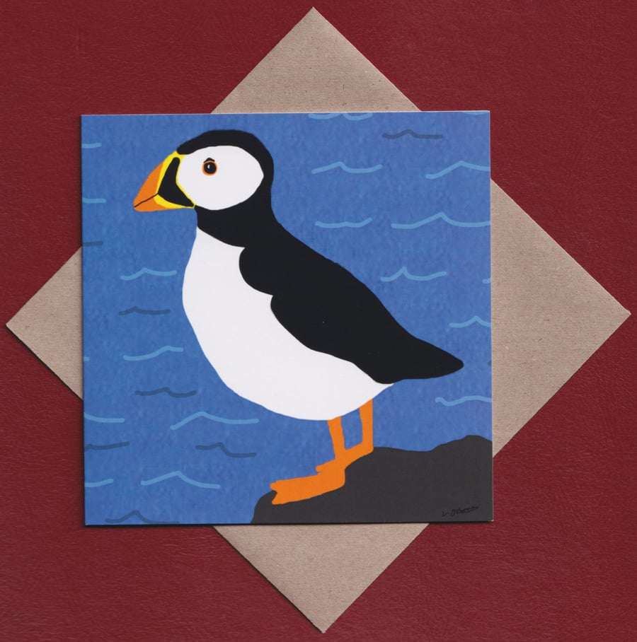 Greetings card - puffin - birds 
