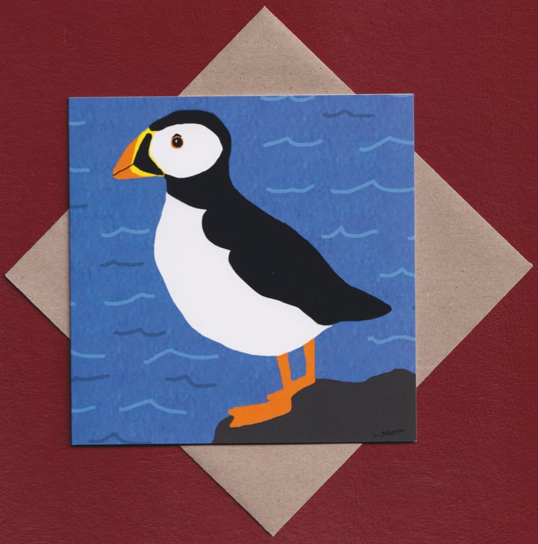 Greetings card - puffin - birds 