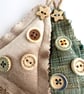 Mini Christmas Tree Hanging Decoration Duo in Green and Beige - Image 8