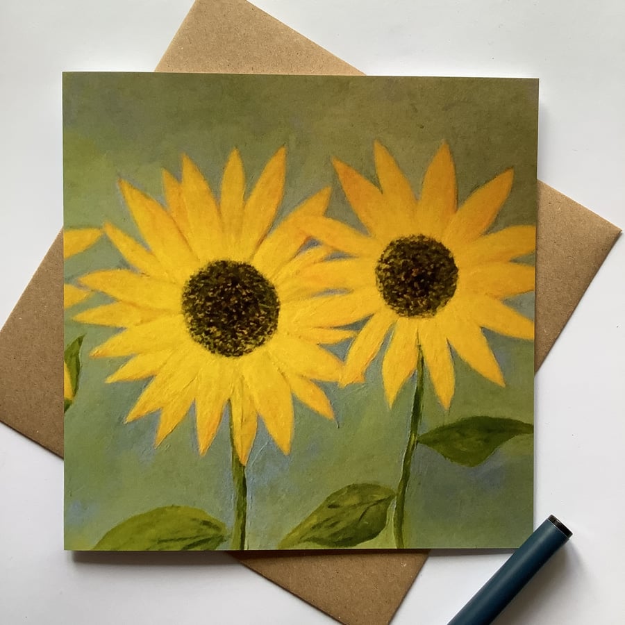 Sunflowers - greetings card - blank for your own message