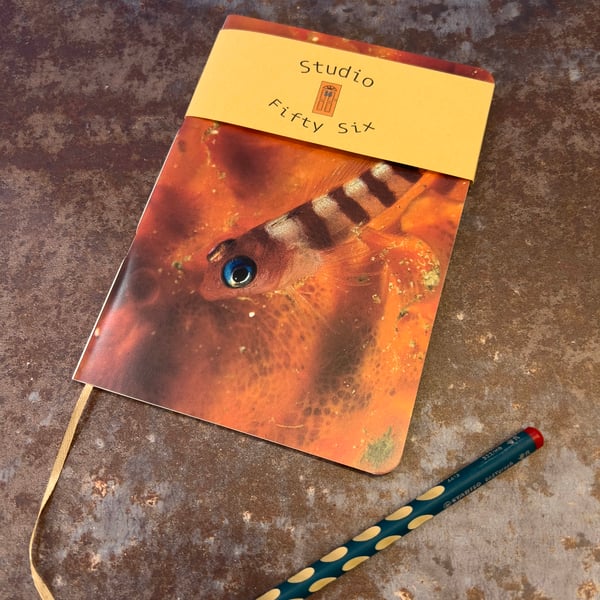 Notebook, Marine themed, A5 (ish), made from up-cycled and recycled materials.