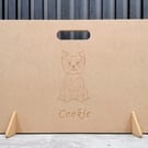 Dog stair gate with breed and name 