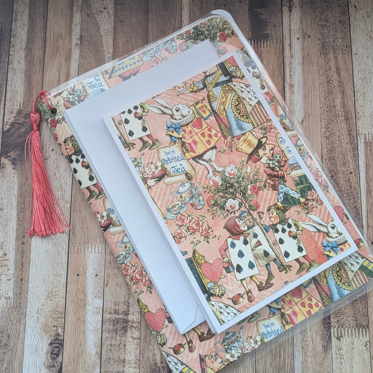 Alice in Wonderland stationery set, gift for her. 