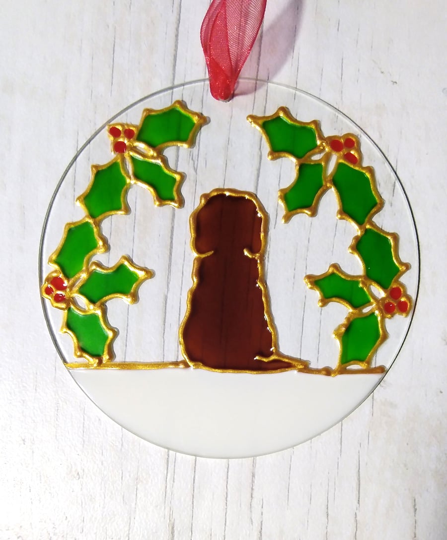 Cockapoo or Cavapoo Christmas decoration.