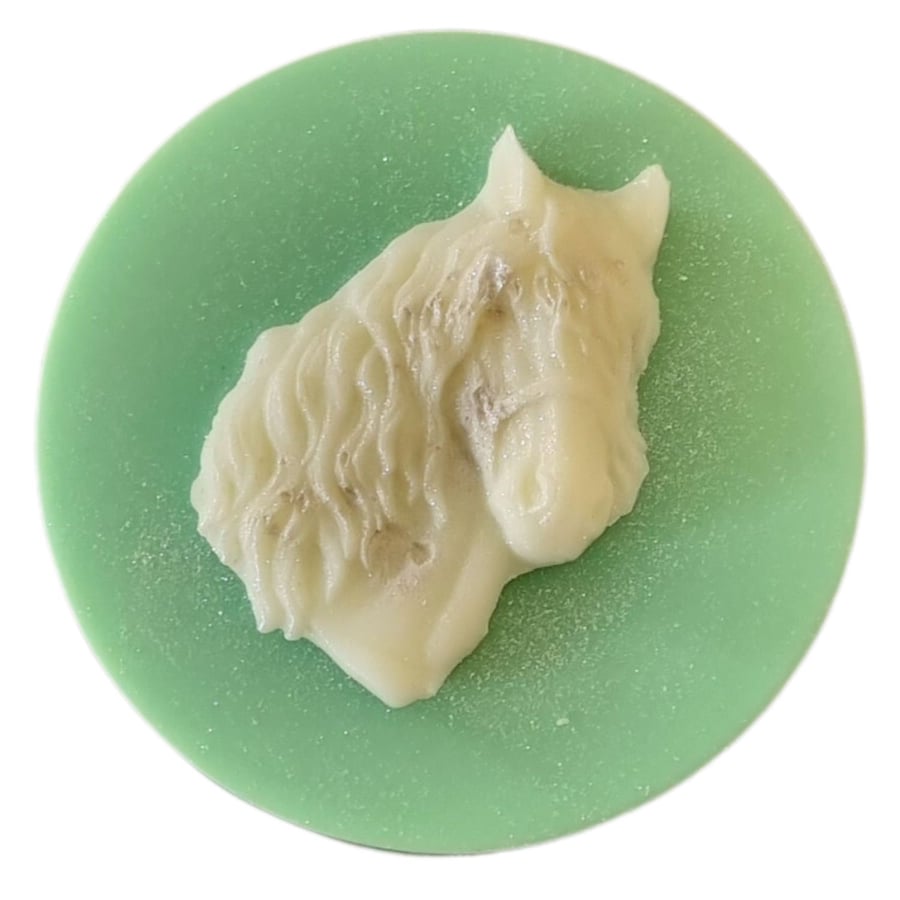 Soy Wax Melt Horse Head On Disc Lemongrass and Ginger Scent Horse Lover Gift