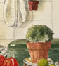 A Portuguese table original gouache painting  - Image 4