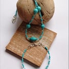 Turquoise Bead Necklace and Bracelet Set